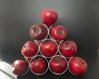 Decorative Apple Set with Metal Rack