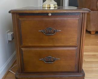 Vintage 2 Drawer Wood Nightstand