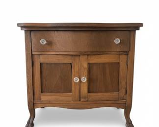 Antique Oak Washstand with Glass Knobs