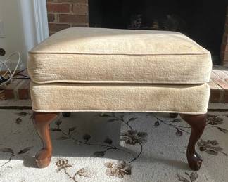 Queen Anne Style Upholstered Ottoman
