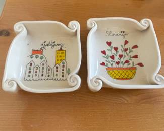 Ljubljana and Slovenija Ceramic Trinket Dishes