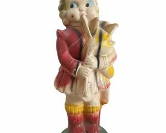 Vintage Chalkware Bagpipe Boy Figurine