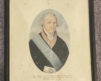 Framed Oval Portrait Print Vtg