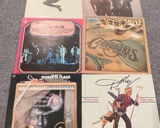 Collection of Vinyl Records: Sly & the Family Stone,  Commodores, Roberta Flack, Dolly Parton