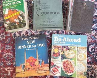 Vintage Cookbooks including Betty Crocker's New Dinner for Two (1964 First Edition) and The Century Cook Book (1911)