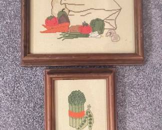 Vintage Cross-Stitch Vegetable Art 