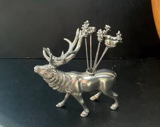 Vagabond House Elk Pewter Cheese Pick Set