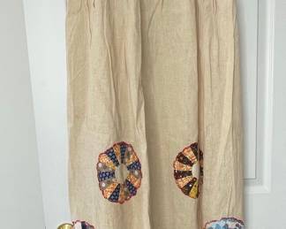 Vintage "Dresden Plate" Quilt Patchwork Linen Skirt