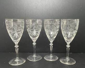 Etched Vintage Water Goblets