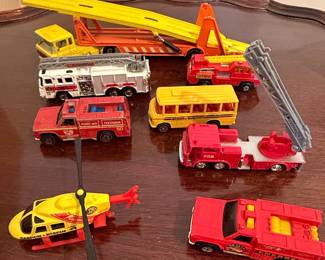 Matchbox and Other Die-Cast Emergency Vehicles and School Bus Collection