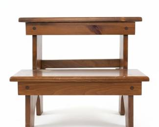 Wooden Step Stool Vtg