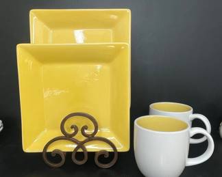 Pier 1 Imports Plates and Crate & Barrel Mugs