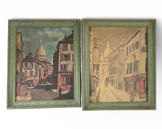 Vintage Parisian Street Scene Art Prints