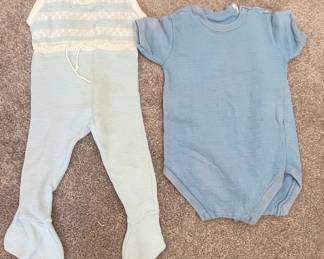 Vintage Baby Knit Romper and Bodysuit Set