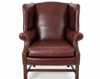 Leather Wingback Armchair by Classic Leather, Inc.