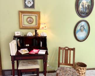 Vintage Bombay deck and ottoman with storage drawer.