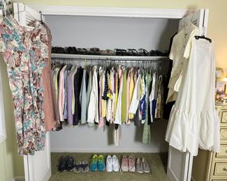 Another closet filled with women's clothes.