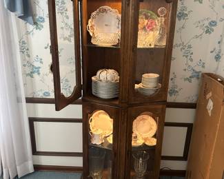 Lighted display cabinet filled with beauties.