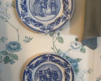  Spode Victorian winter scene plates.