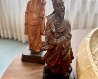 Some of the carved wood figure collection.