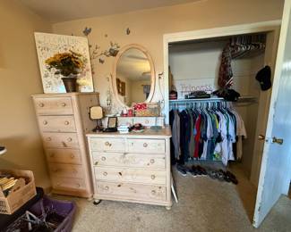 Thomasville First Impressions bedroom furniture; mens formal wear / blazers; Northwest Territory reversible hunting jacket; leather jacket and vest