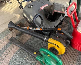 Craftsman 5 hp snow blower; string trimmer/edger; leaf blowers