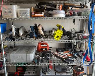Craftsman table saw; Ryobi circle saws; drills, saws, and other power- and hand-tools