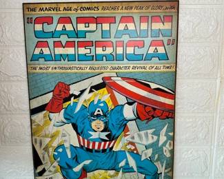Captain America Metal Sign