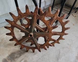 17" antique metal gears