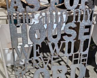 METAL DECOR SIGN AS FOR ME AND MY HOUSE WE WILL SERVE THE LORD