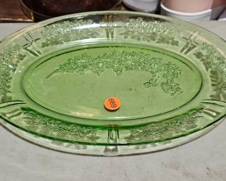 GREEN GLASS DISH