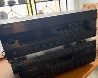 vintage Yamaha KX-W421 Natural Sound Double Cassette Deck.