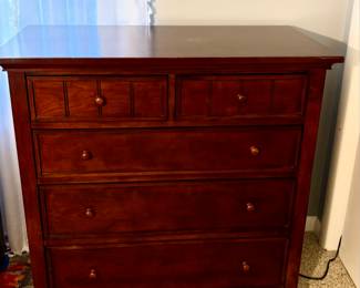5-drawer Cherry wooden chest of drawers 