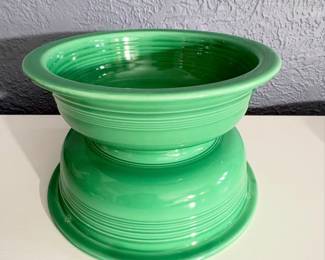 2- vintage  (early)!Fiesta 8.5-inch nappy bowl in original green glaze  