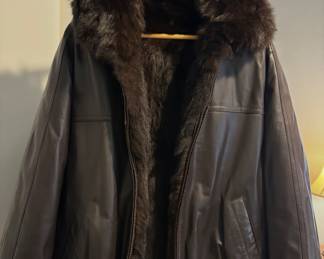 Ladies reversible Mink/ Leather Jacket 