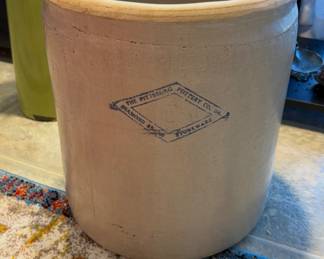 The Pittsburg Pottery Company Diamond Brand Vintage #4 Gallon Stoneware Crock