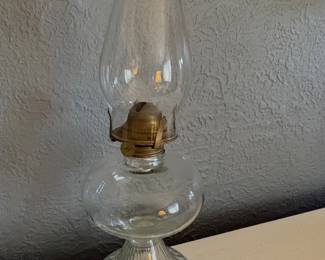 Vintage Pressed Glass Oil Lamp - P&A Mfg. Co. USA