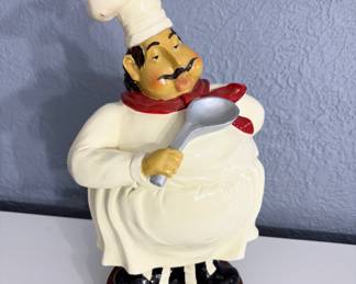 decorative polystone chef sculpture