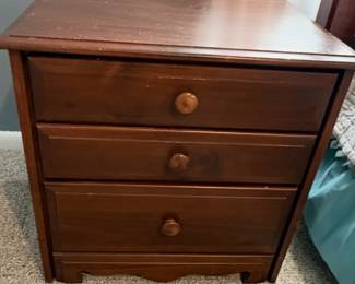 3-Drawer Walnut Night Stand 