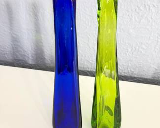 Vintage Blenko hand blown vases 