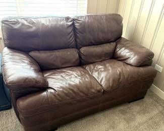 Leather sectional and love seat
