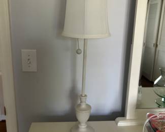 Two small white lamps