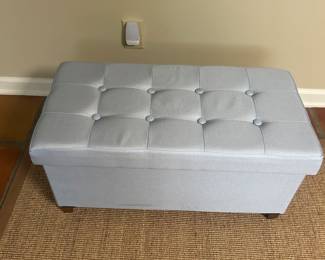 upholstered gray storage ottoman We have 2 of these