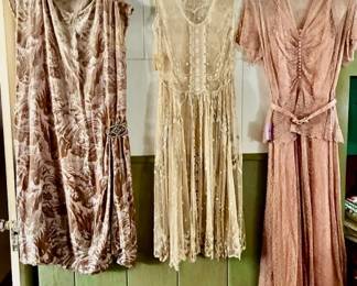 Antique & Vintage clothing including velvet & satin Wedding dresses