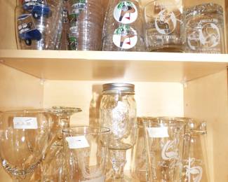 TERVIS GOLF RELATED GLASSES, RED NECK WINE GLASSES, ETC