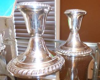 WEIGHTED STERLING CANDLEHOLDERS