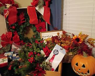 Fall and Halloween decor as well as Christmas