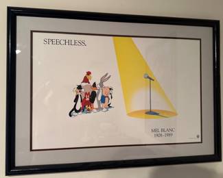 Warner Brothers Speechless 1989 framed print Mel Blanc