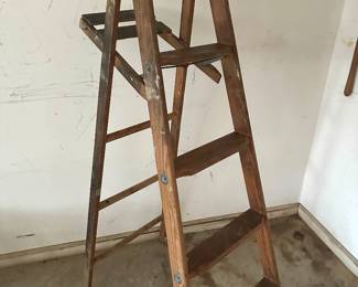 Vintage round rung ladder