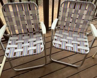 Vintage aluminum lawn chairs in excellent condition 